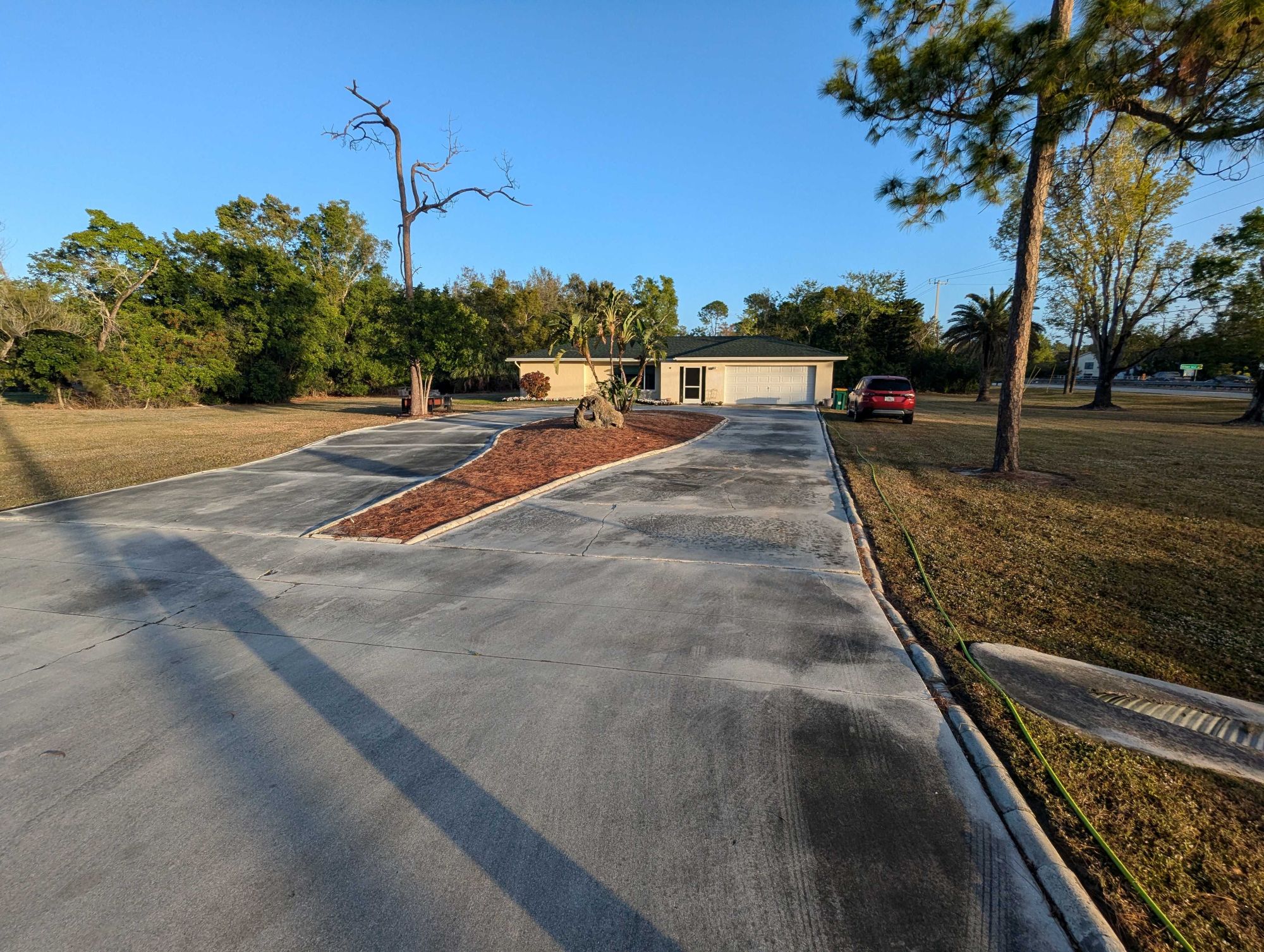 Driveway before cleaning